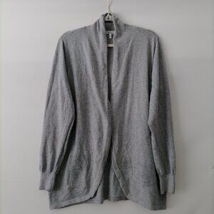 Ella Moss Women's Gray Long Sleeve Open Front Classy Cardigan Sweater Size XL